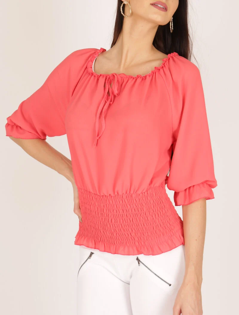 Top boule en voile - corail