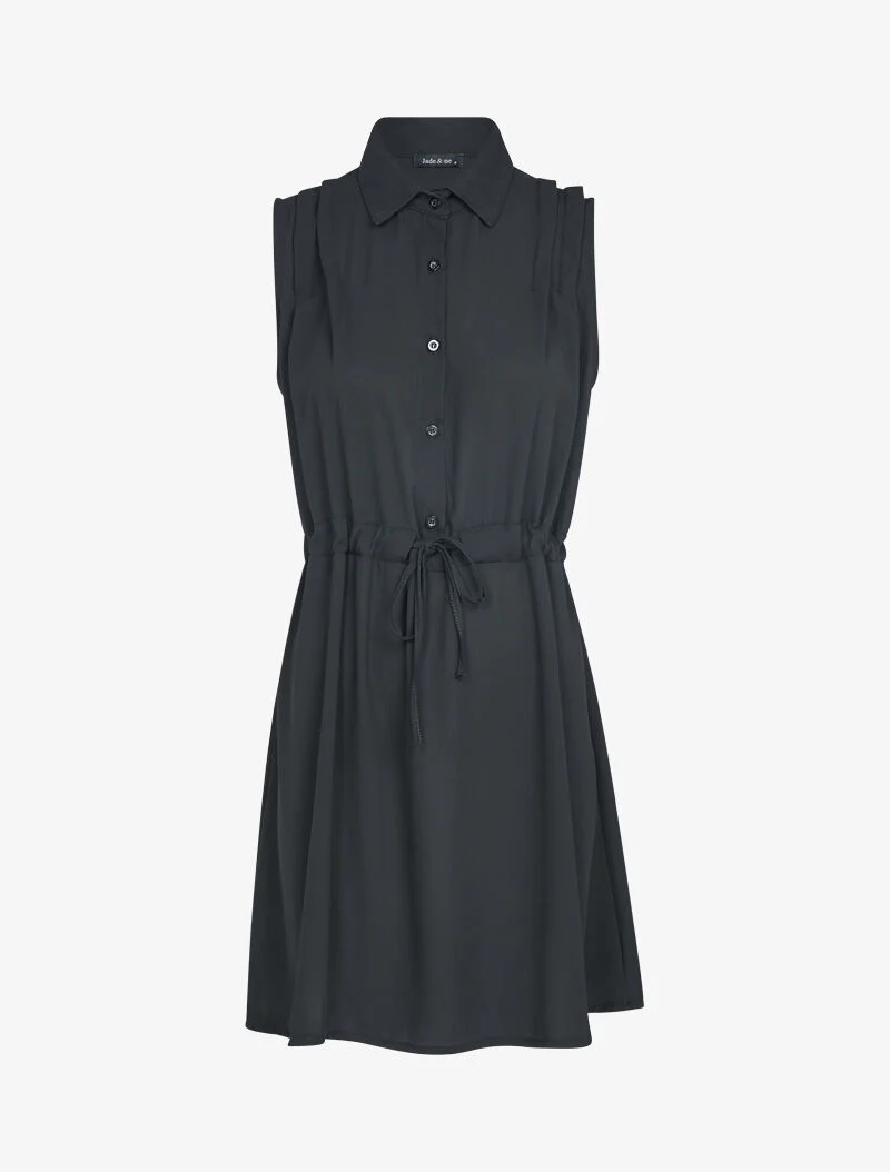 Robe sans manches en voile transparent - noir