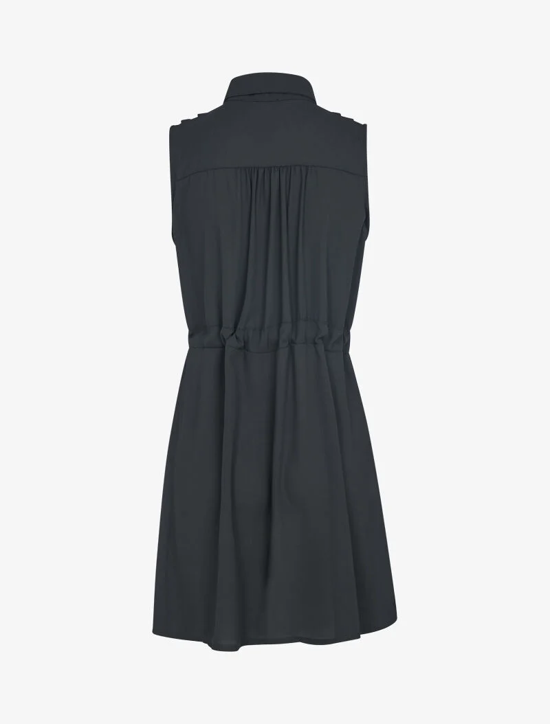 Robe sans manches en voile transparent - noir