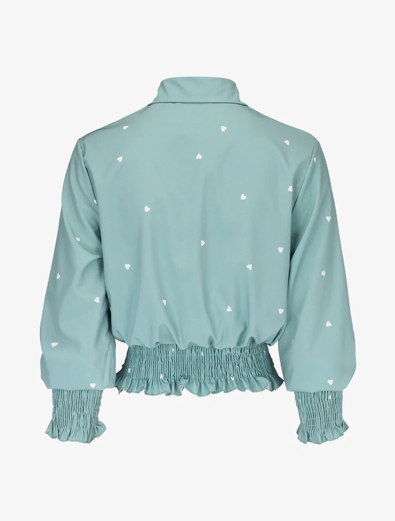 Crop top à imprimé coeurs - turquoise