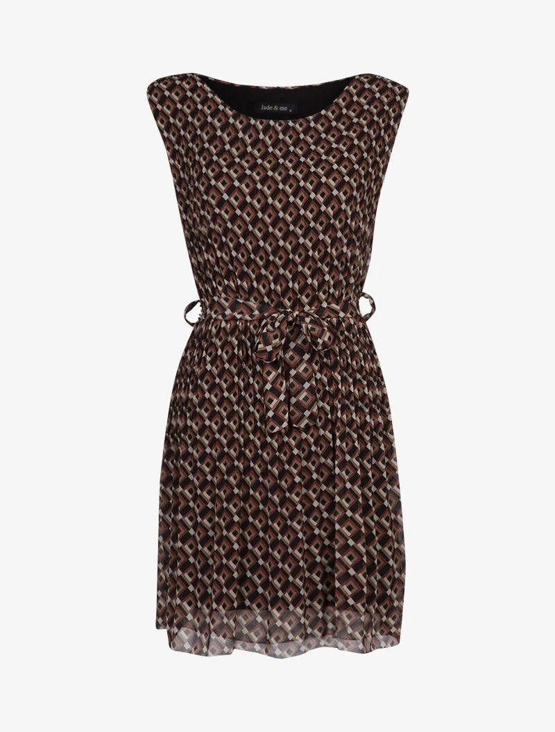 Robe gaufrée à imprimé 70's - noir