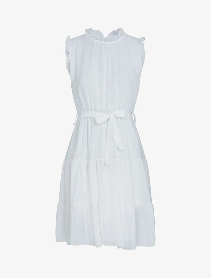 Robe en voile à volants - ecru