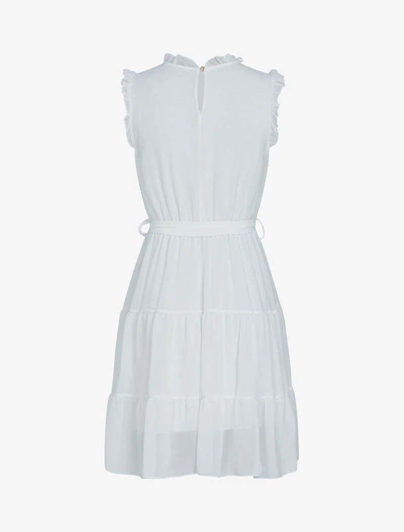 Robe en voile à volants - ecru