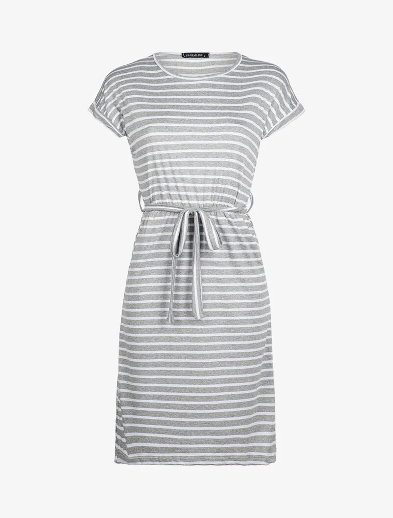 Robe patineuse rayée - gris clair