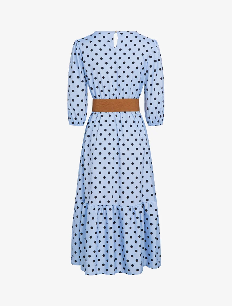 Robe à imprimé pois - bleu ciel