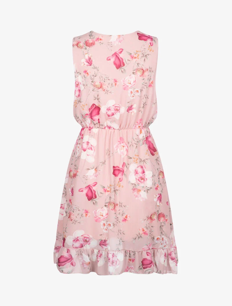 Robe portefeuille à imprimé floral - rose