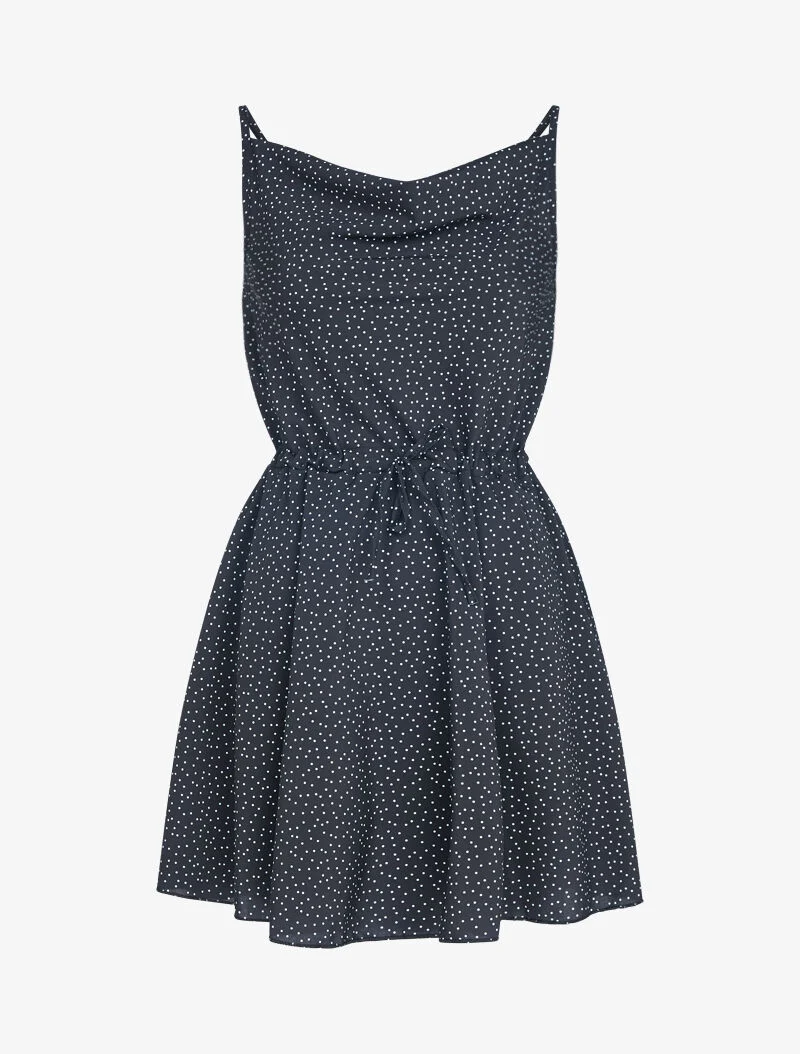 Robe patineuse à pois - noir