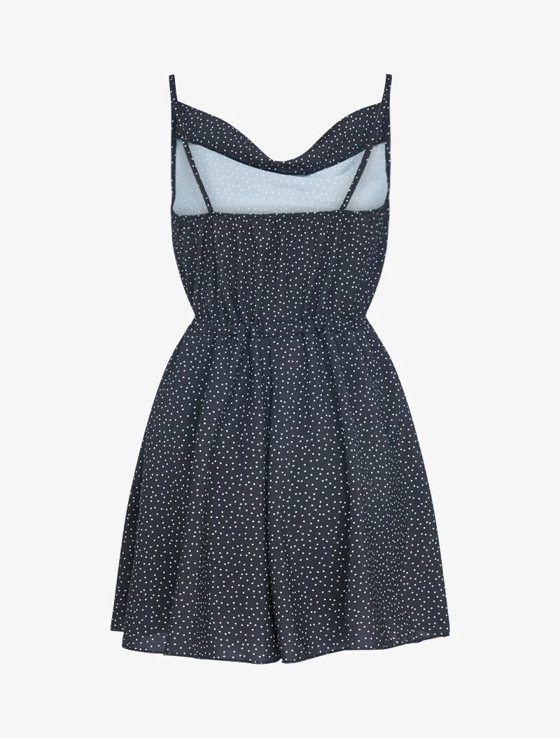 Robe patineuse à pois - noir