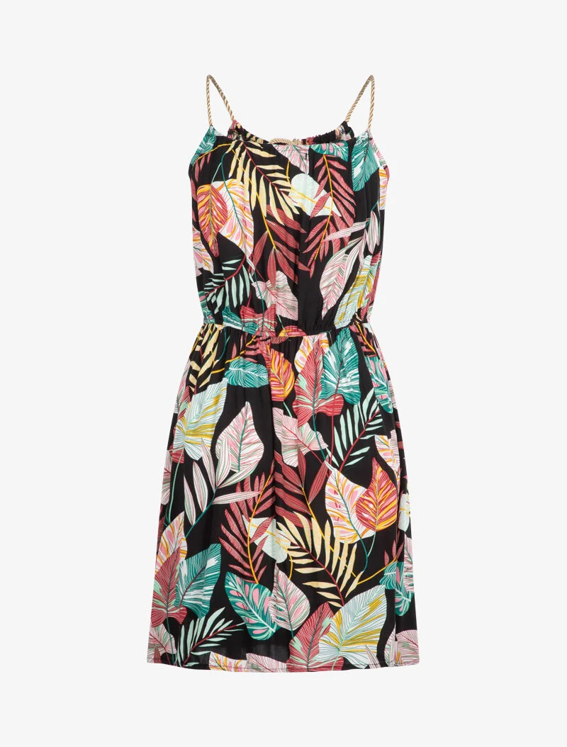 Robe à bretelles styles cordes irisées - noir