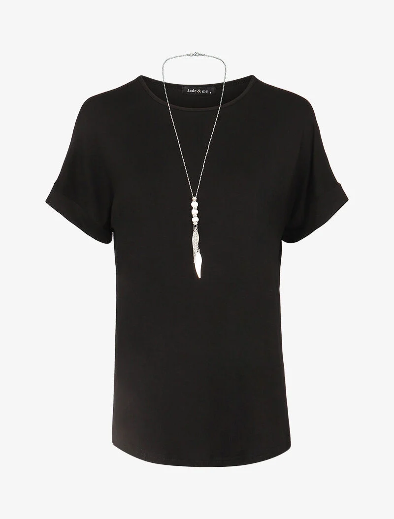 T-shirt loose à sautoir - noir