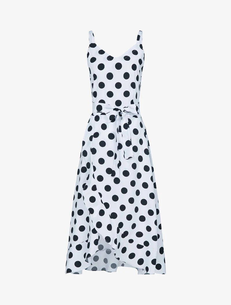 Robe portefeuille à pois - blanc