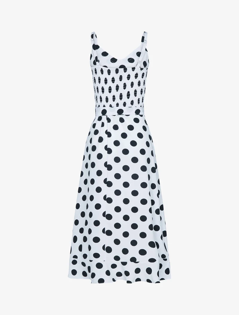 Robe portefeuille à pois - blanc