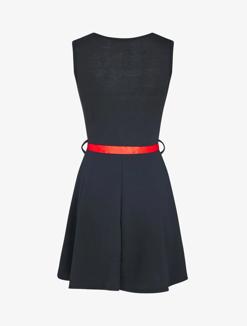 Robe bi matière à col bénitier - noir