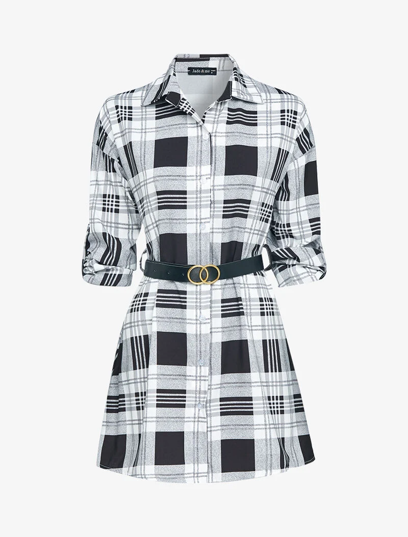 Chemise longue à imprimés - noir