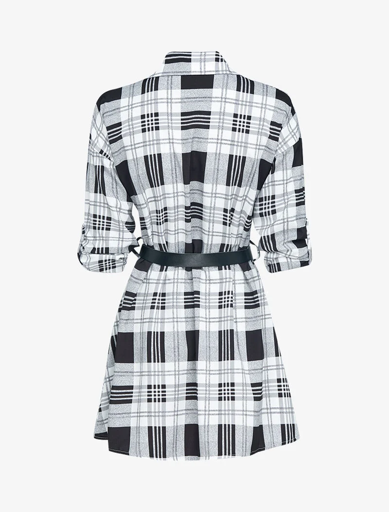 Chemise longue à imprimés - noir