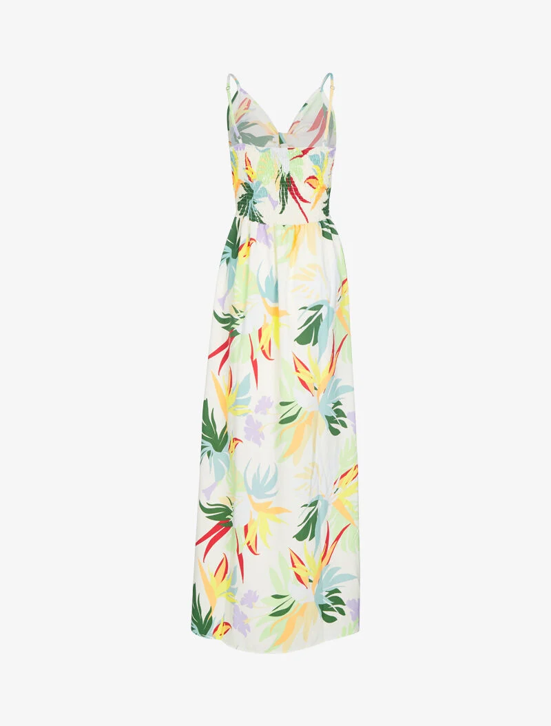 Robe à imprimé fleurs d'été - ecru