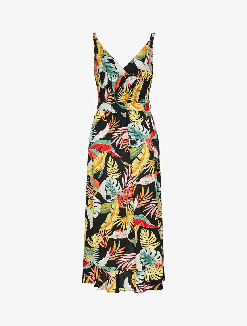 Robe coupe portefeuille volantée - noir