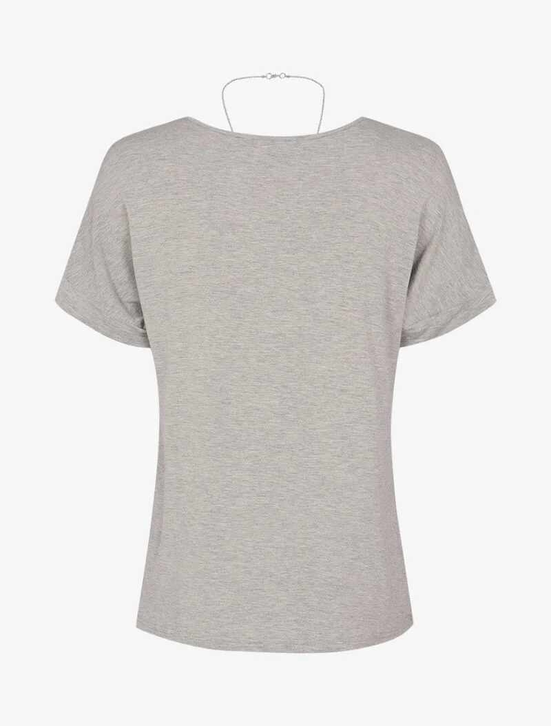 T-shirt loose à sautoir - gris chiné