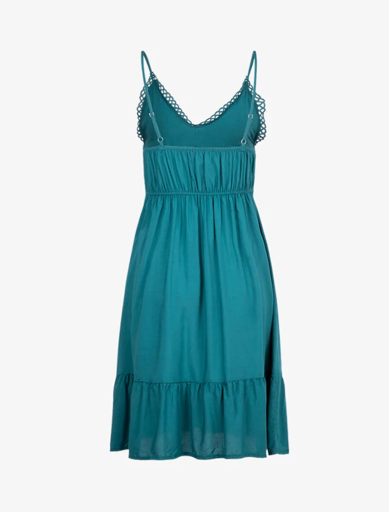Robe à buste en crochet - bleu pétrole