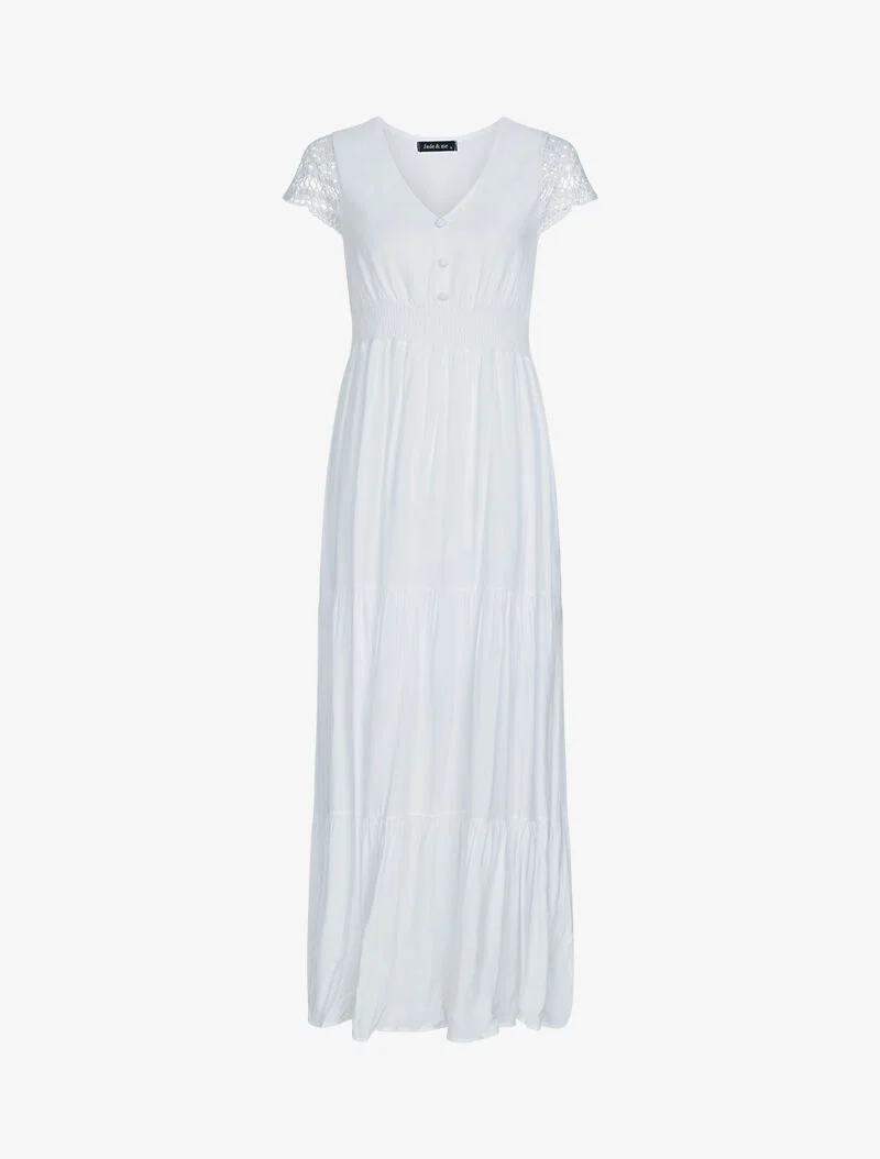 Robe à mancherons brodées - blanc