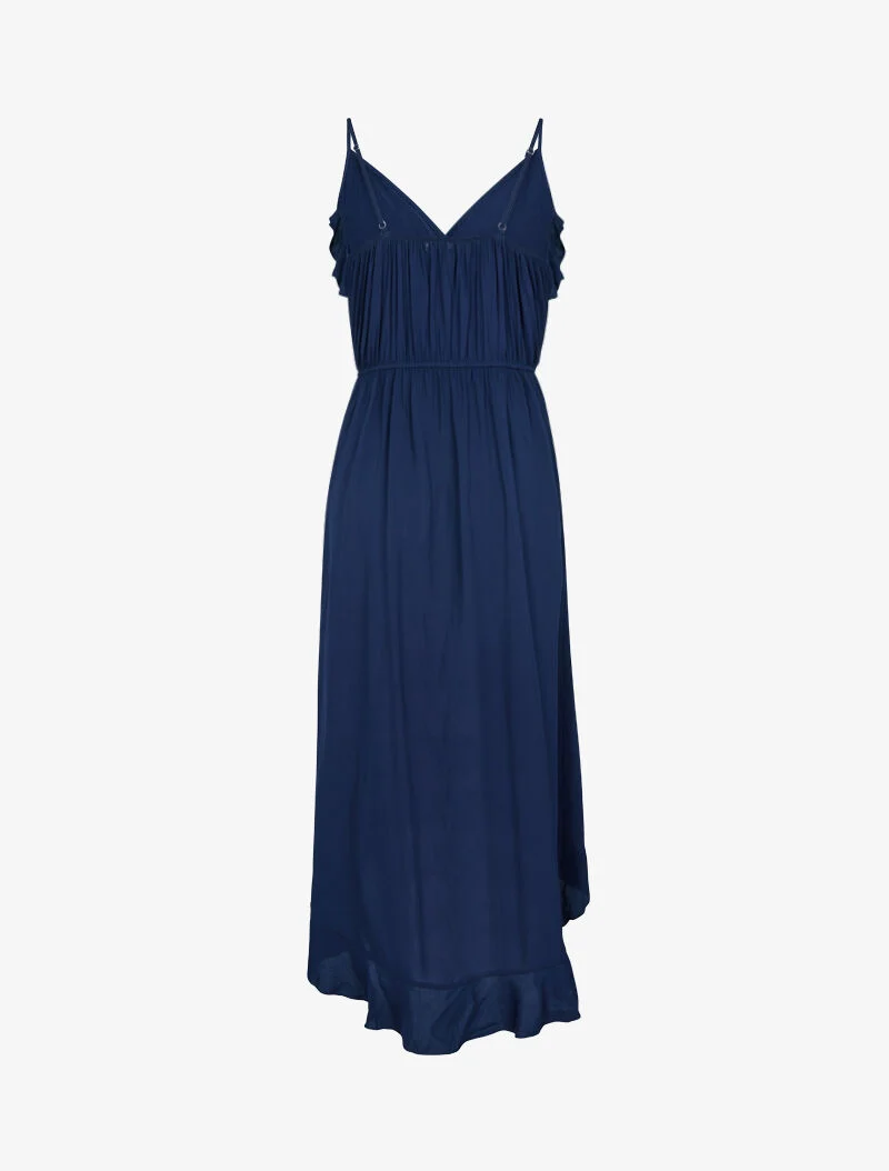 Robe portefeuille à volants - marine