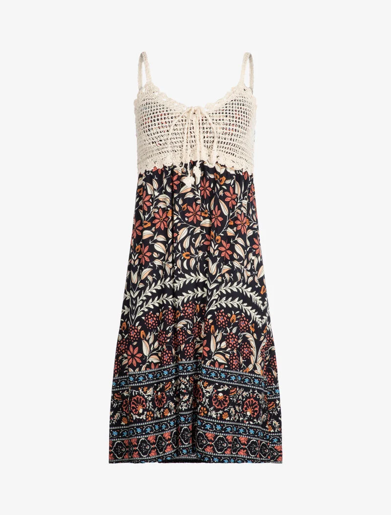 Robe à imprimé floral graphique - bleu nuit