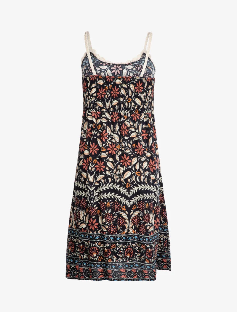 Robe à imprimé floral graphique - bleu nuit