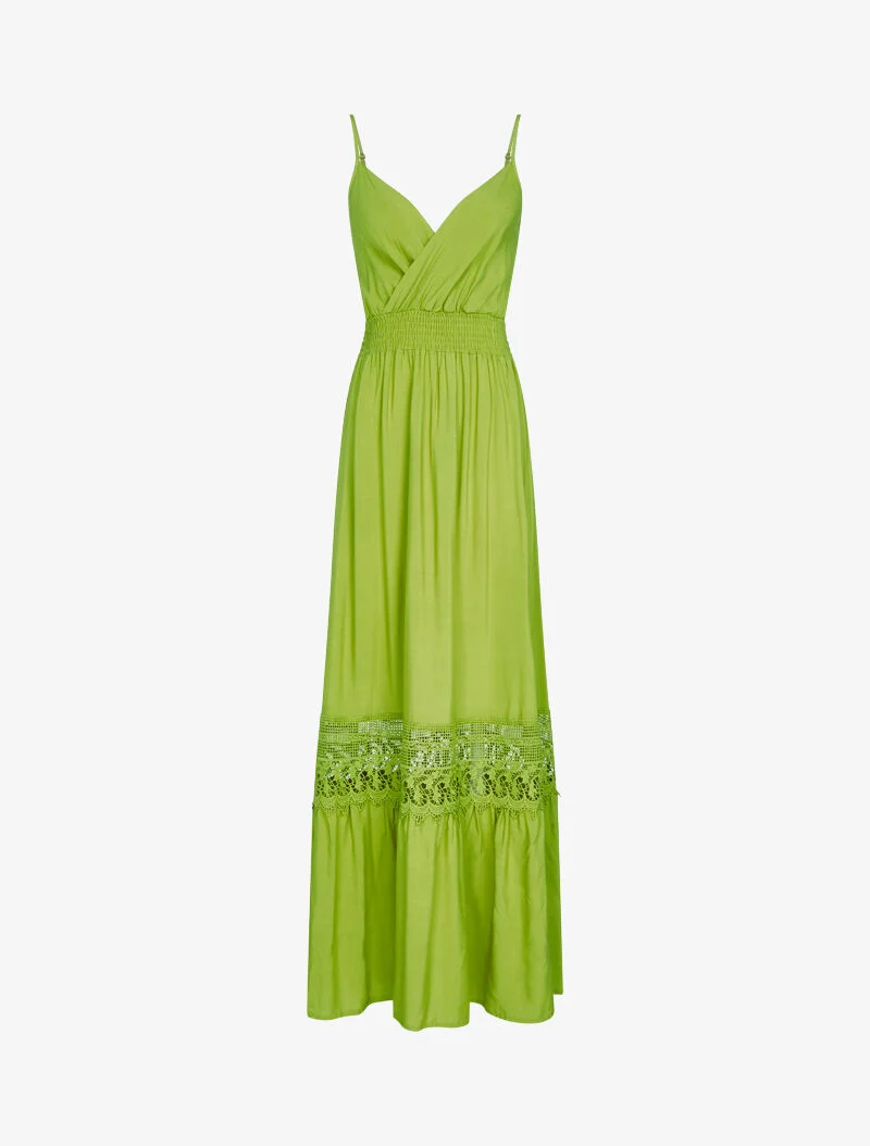 Robe à bande en crochet graphique - vert