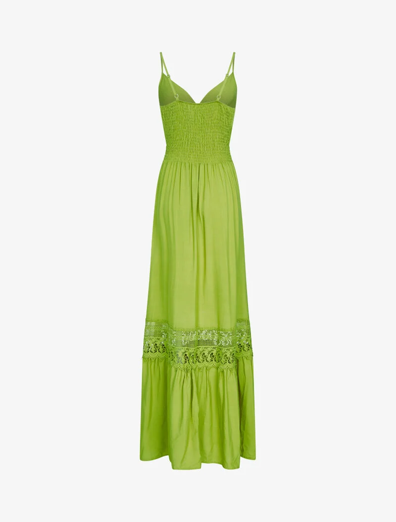 Robe à bande en crochet graphique - vert