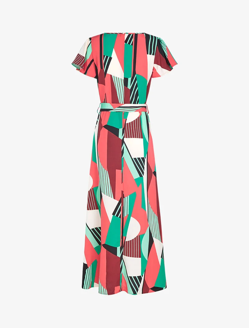 Robe à imprimés graphiques - rouge