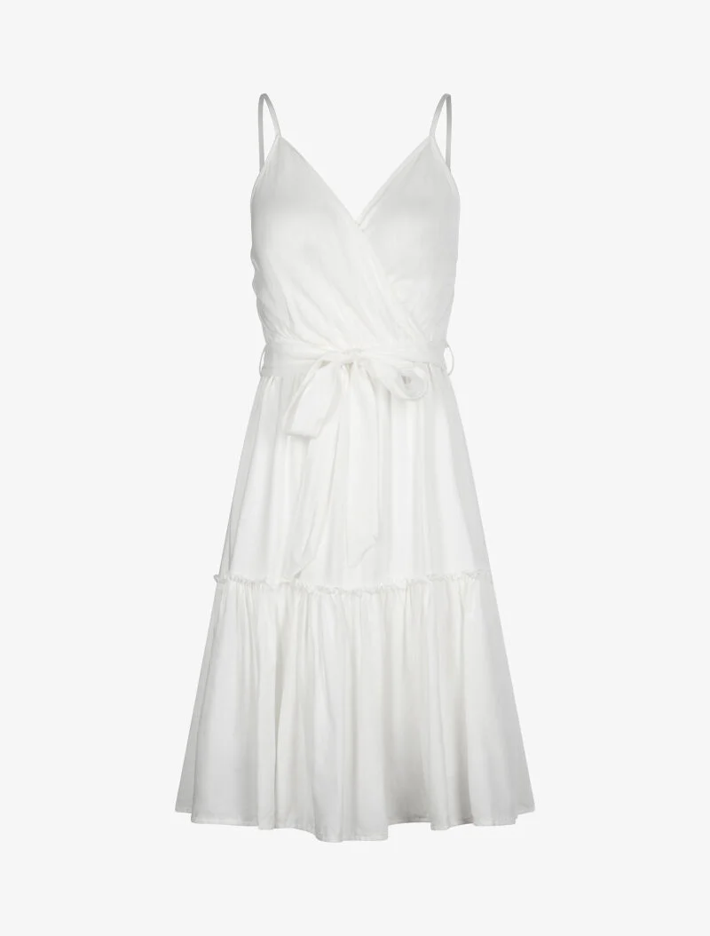 Robe patineuse à fines bretelles - ecru