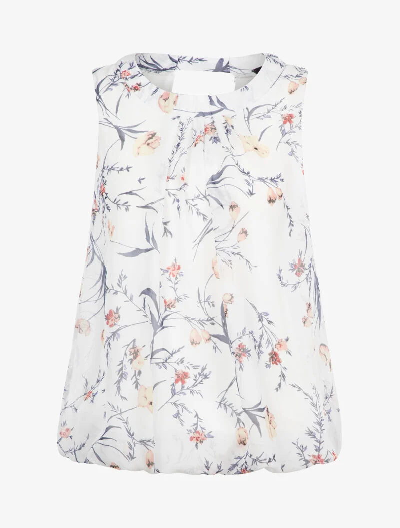 Top à imprimé fleurs stylisées - ecru