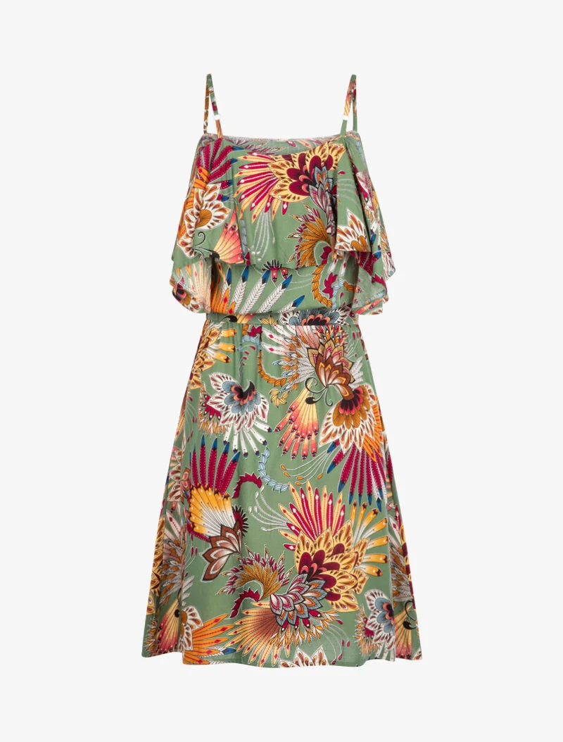 Robe à épaules dénudées - kaki