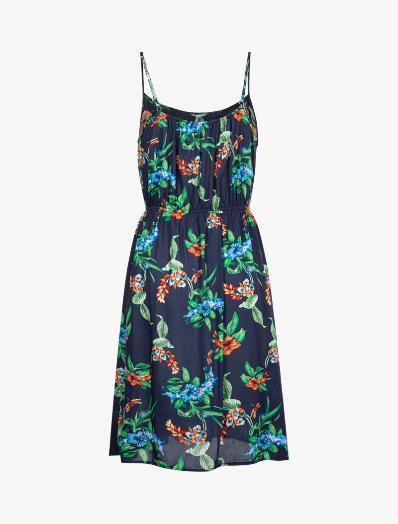 Robe à imprimé printanier - marine