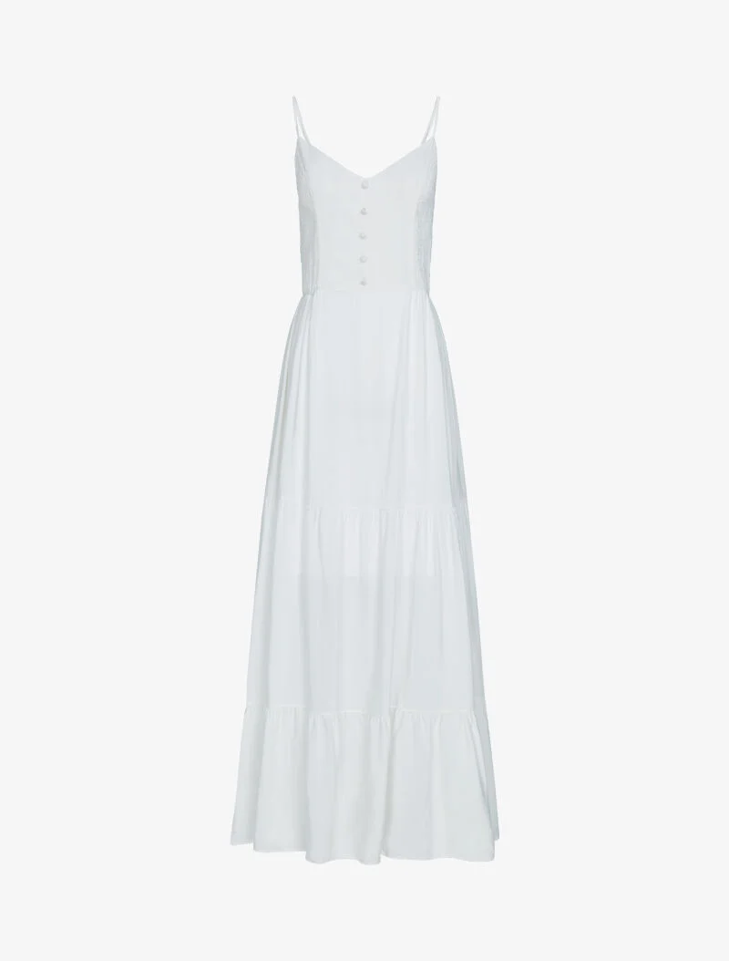 Robe longue unie - blanc