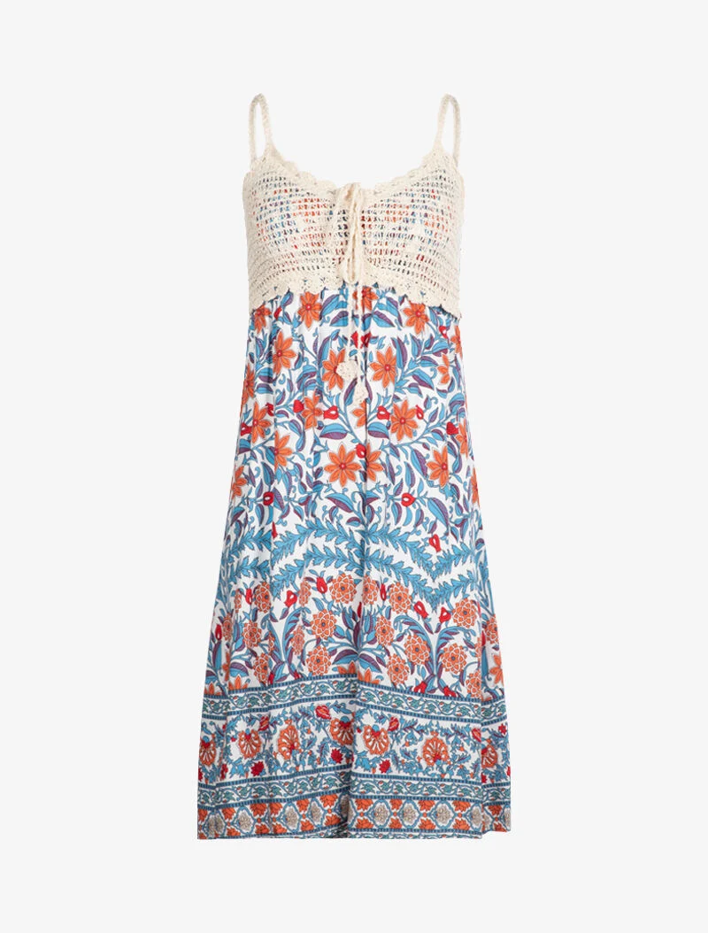Robe à imprimé floral graphique - blanc