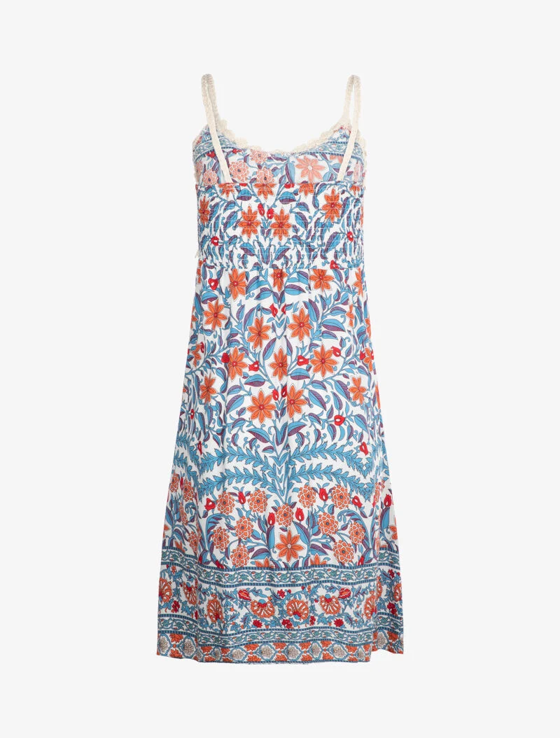 Robe à imprimé floral graphique - blanc