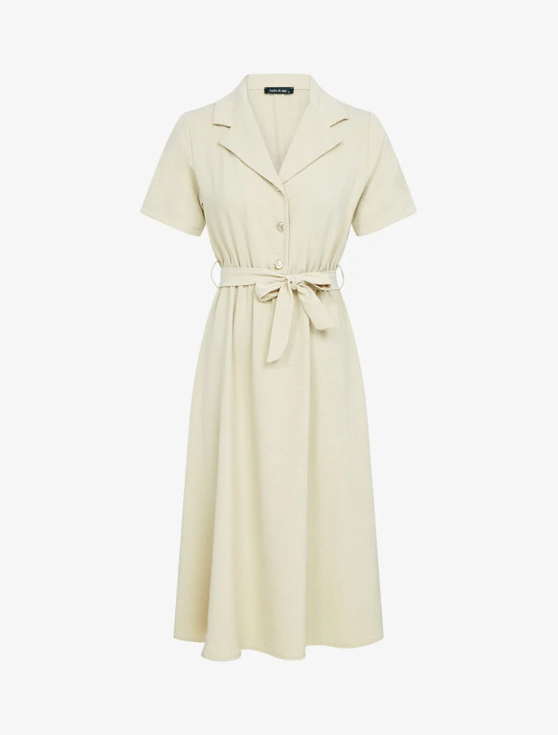 Robe à buste boutonné - beige