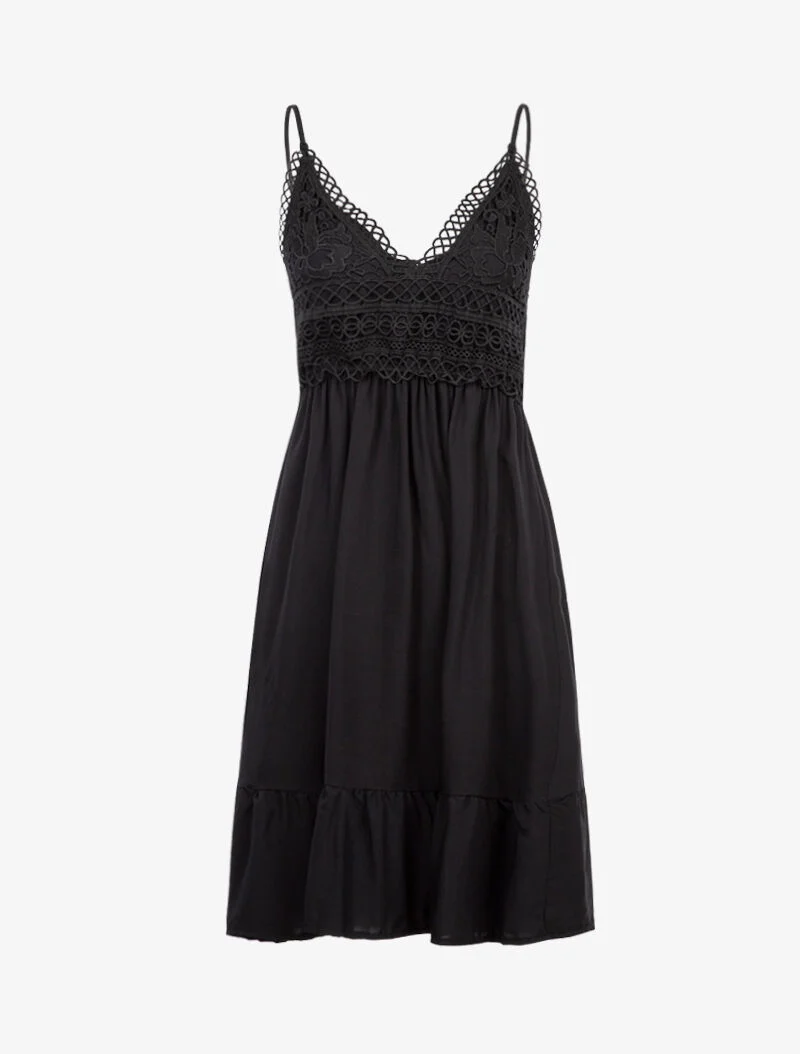 Robe à buste en crochet - noir