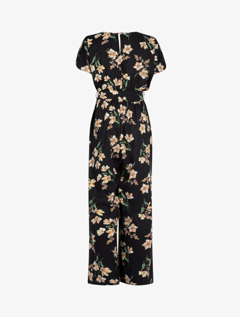 Combinaison à imprimé floral - noir