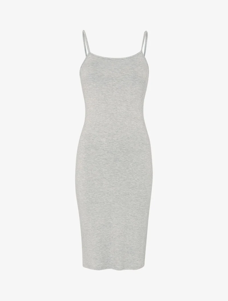 Robe basique unie - gris clair chiné