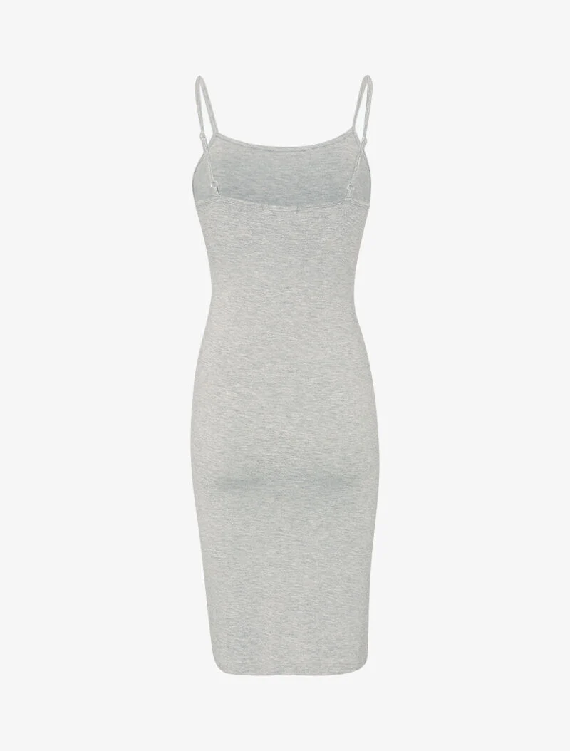 Robe basique unie - gris clair chiné