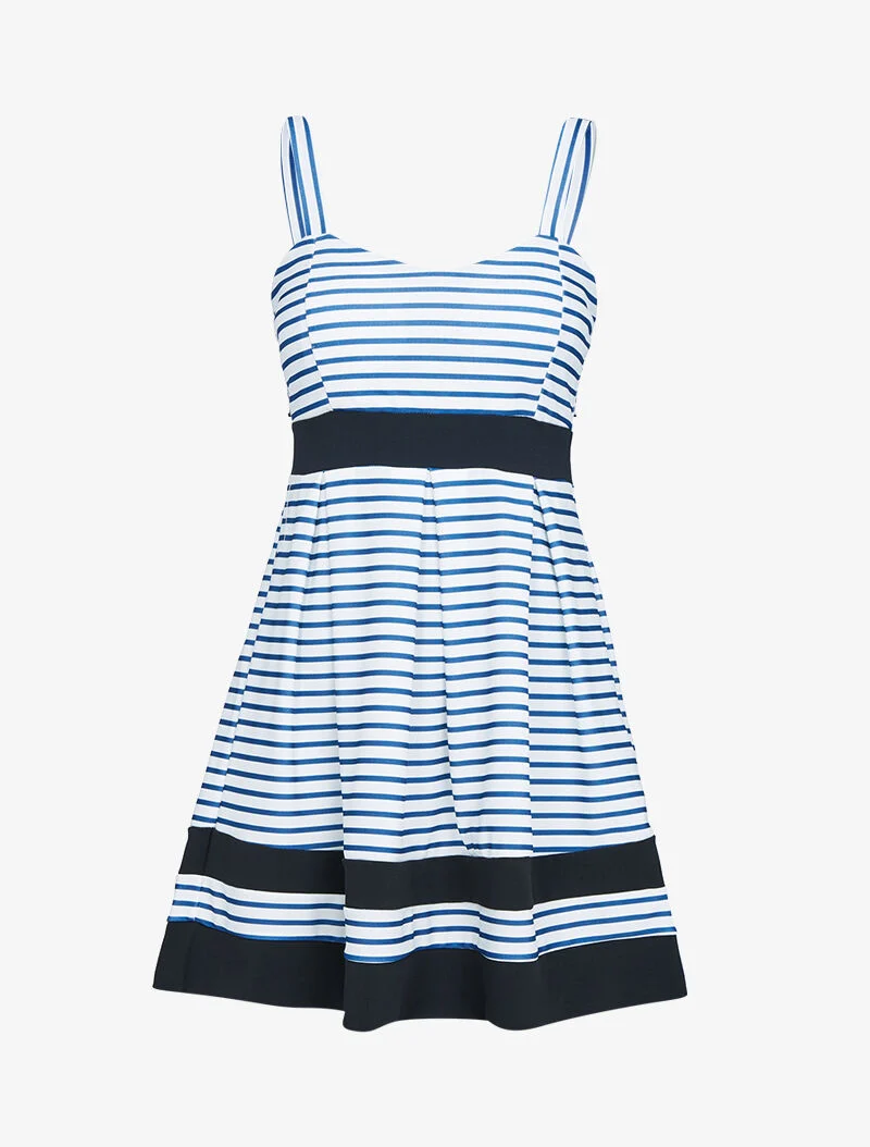 Robe rayée à bandes contrastantes - marine