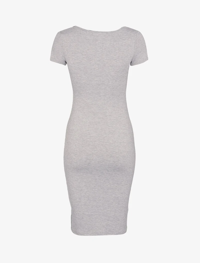 Robe basique à manches courtes - gris clair chiné