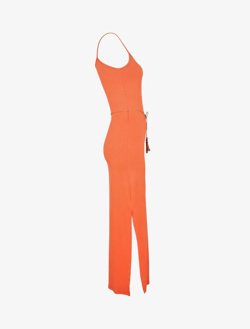 Robe à côtés fendus - orange