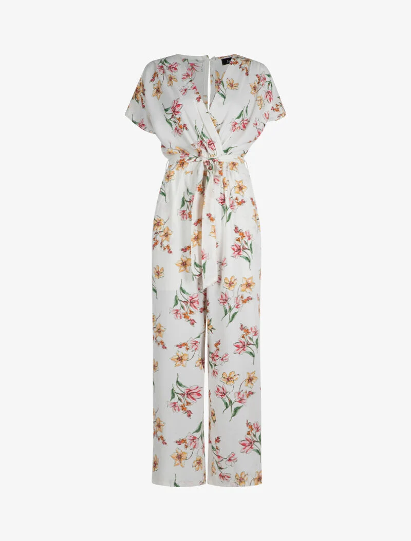 Combinaison à imprimé floral - blanc