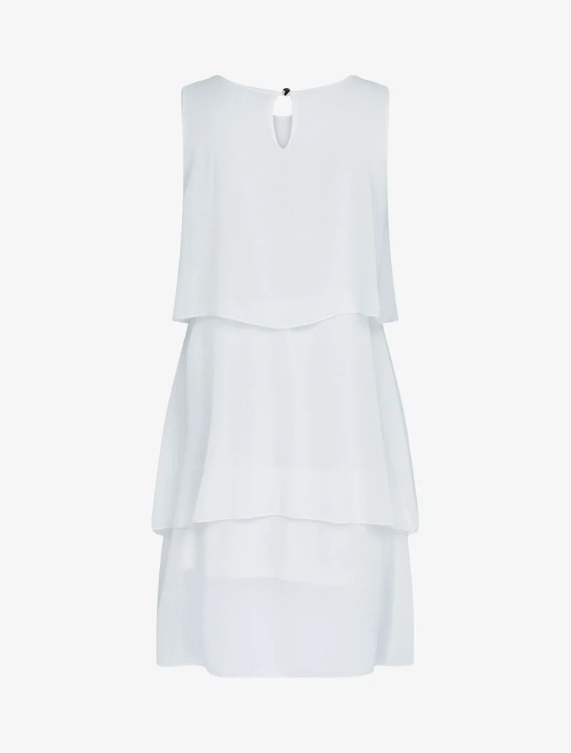 Robe en voile à col bijou - ecru
