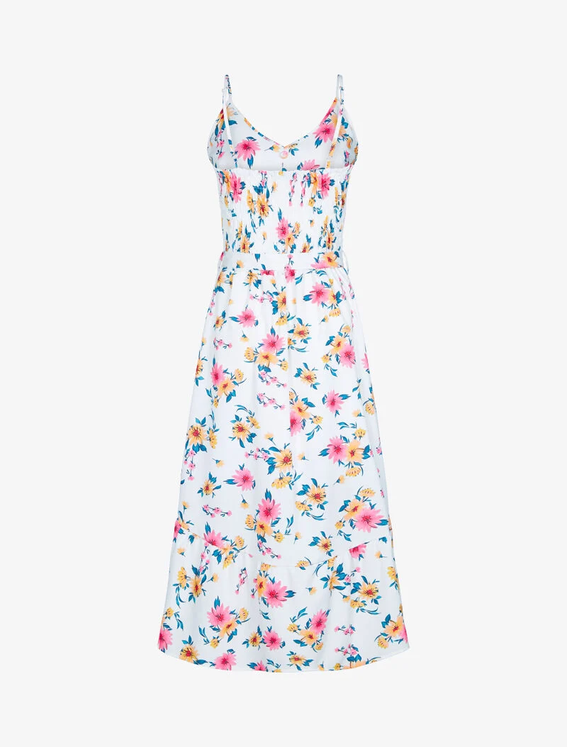 Robe asymétrique à imprimés - blanc