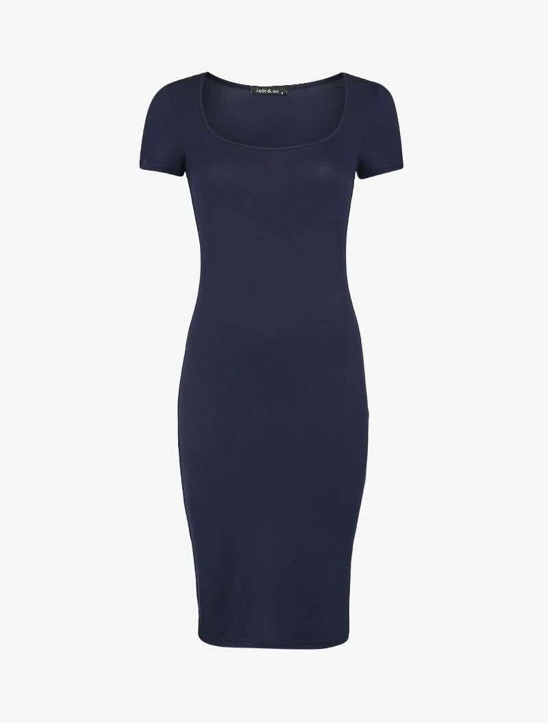 Robe basique à manches courtes - marine