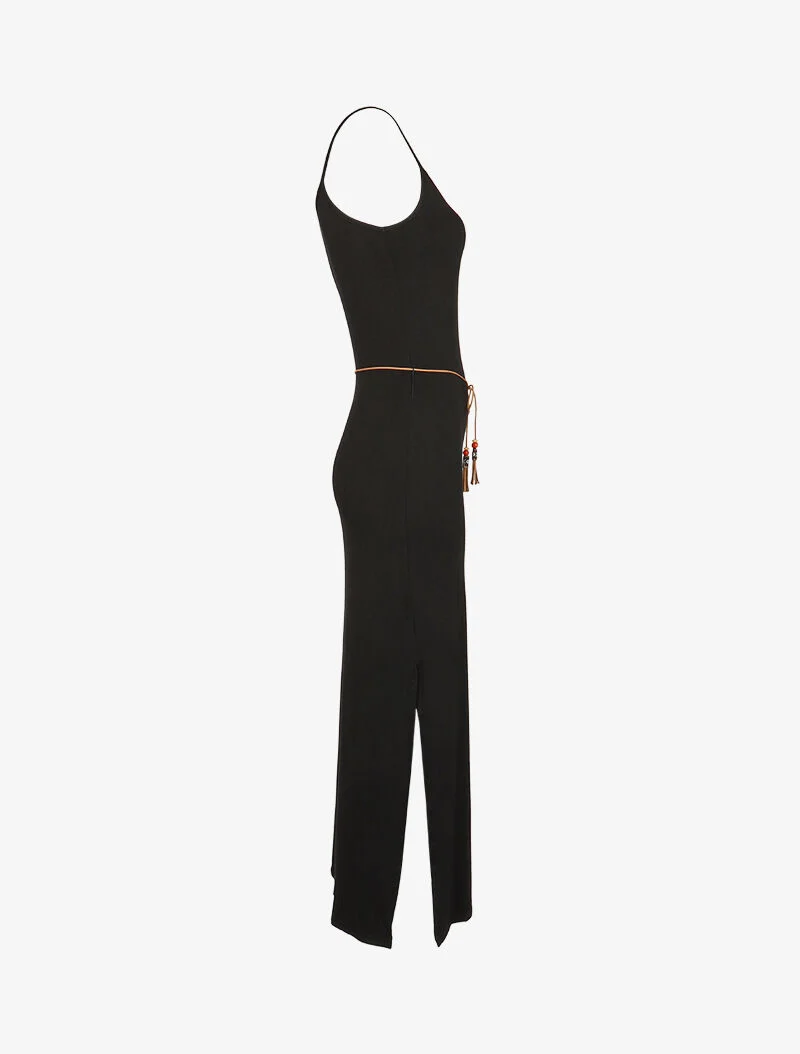 Robe à côtés fendus - noir